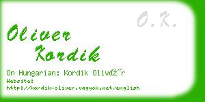 oliver kordik business card